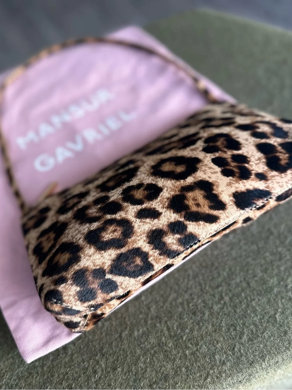 Mansur Gavriel Gaia Shoulder Bag Leopard Print